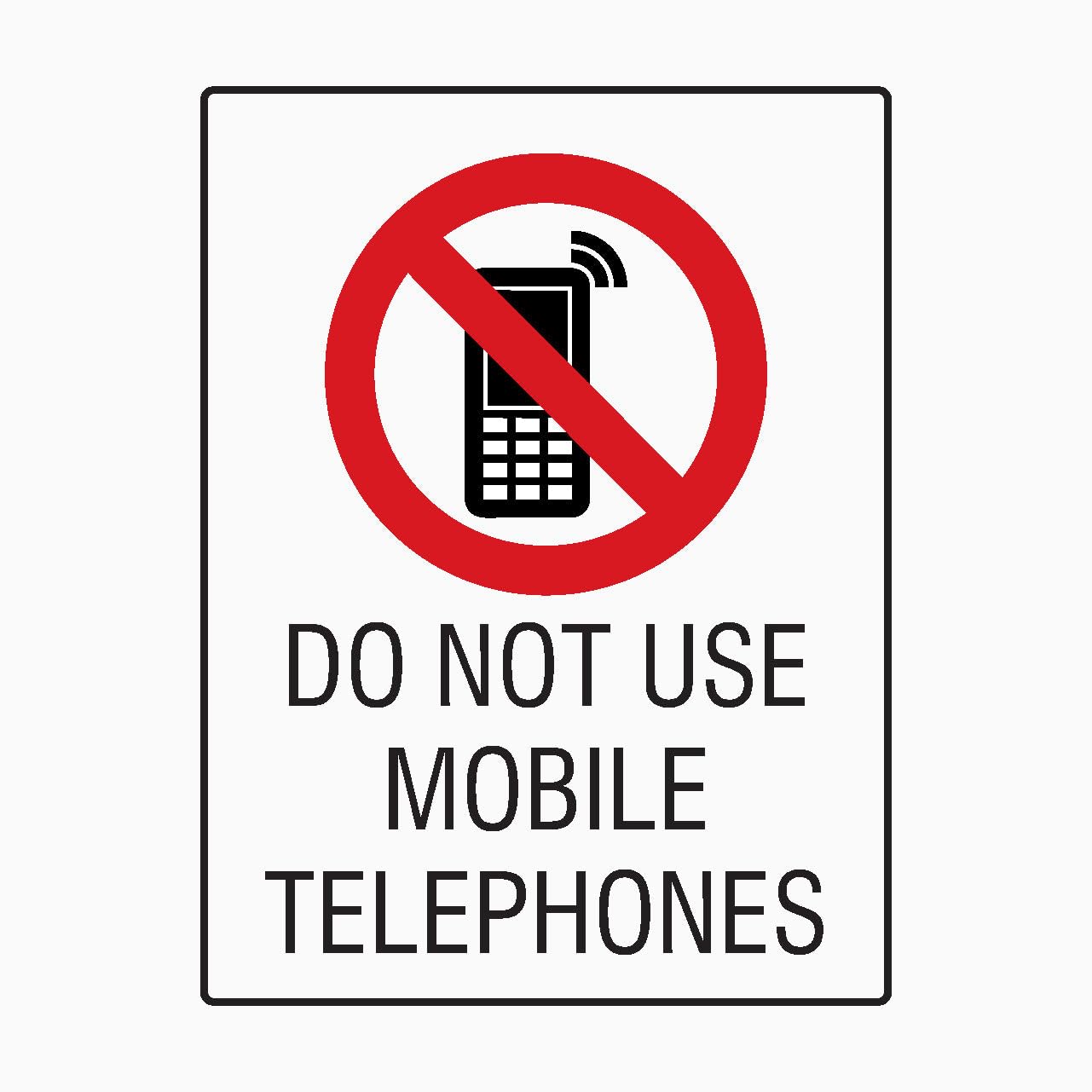 DO NOT USE MOBILE TELEPHONES Sign, 12x8 Metal Tin Sign, Mobile phones prohibited here.