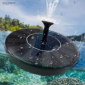 Byhoo Solar Springbrunnen, Solar Teichpumpe Outdoor Wasserpumpe 1.5W Solar Schwimmender Fontäne Pumpe mit Monokristalline Solar Panel Solarpumpe für Garten Vogel-Bad Teich Fisch-Behälter