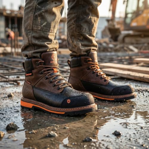 Image of SUREWAY 6in Waterproof Work Boots for Men, Leather, Soft /Composite Toe