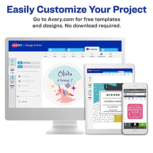 Avery 5972 Neon Laser Labels, Rectangle, 1-Inch X2-5/8-Inch, 750/Pk,Neon Yellow #TOP5