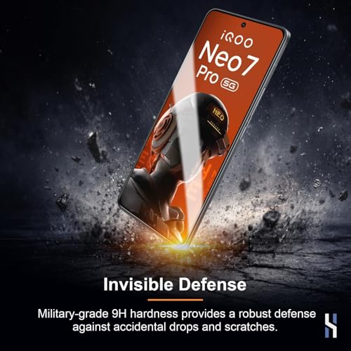 Image of Tempered Glass for iQOO Neo 7 Pro | Neo 7 | 11 | 9T (6.78 Inch) Military Grade 9H Screen Guard, Anti-Scratch, Shatterproof, Edge-to-Edge Full Coverage - Black Border