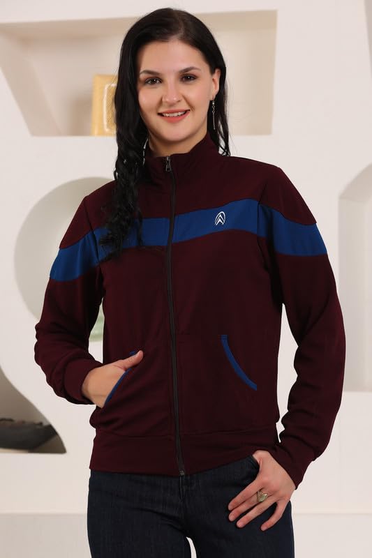 Image of Jhoomantroo Women's Atheletic Gym Running Sports TrackJacket | Regular Casual Fit | TrackJacket for Girls & Women