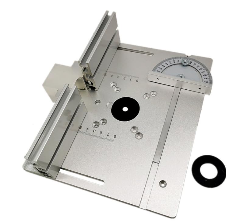 Juego de 3 Placas de Inserción de Mesa Fresadora para Madera de Aluminio, Placas de Inserción de...