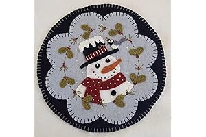 OTR Felt Frosty Friends Penny Rug Kit Pre-Washed Wool Applique Kit Two...