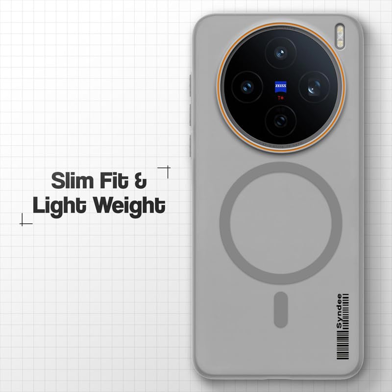 Image of Mr. Case Back Cover for Vivo X200T 5G Sleek Frosted Translucent Back with Wireless Charging Support | Anti-Scratch Shockproof Phone Case - Grey