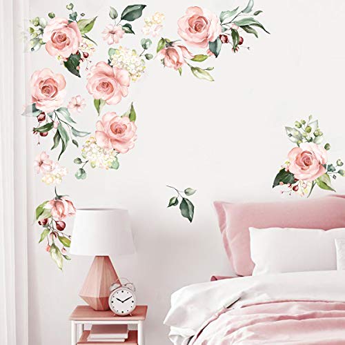 Decalmile Adesivi Murali Grandi Fiore di Peonia