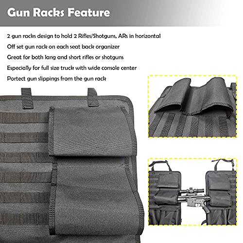 2 Pack Tactical Seat Back Organizer Automotive Gun Racks Rifle Holder For Truck Pickup F150 Front Seatback Cover Universal Molle Vehicle Panel Protector For Hunting Shotgun Storage #TOP4