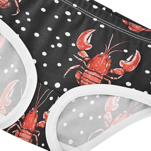 Wusikd Red Lobsters Girls' Underwear Cotton Dots Girls Briefs Soft Toddler Underwear 2T4