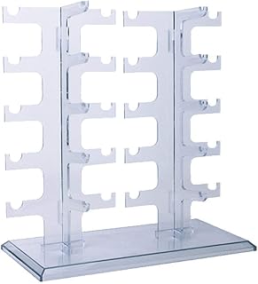 Allpdesky Two Row Sunglasses Rack 10 Pairs Glasses Holder Display Stand Transparent