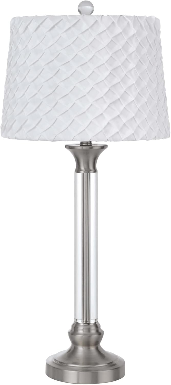 60" Height Ruston Crystal and Metal Floor Lamp in Brushed Steel
