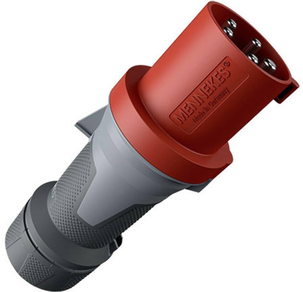 Mennekes 101200142 Clavijas Power Top XTRA, Tomas de Corriente CEE, 400 V, 50-60 Hz, 63 A, 5 Polos, IP 44, Rojo
