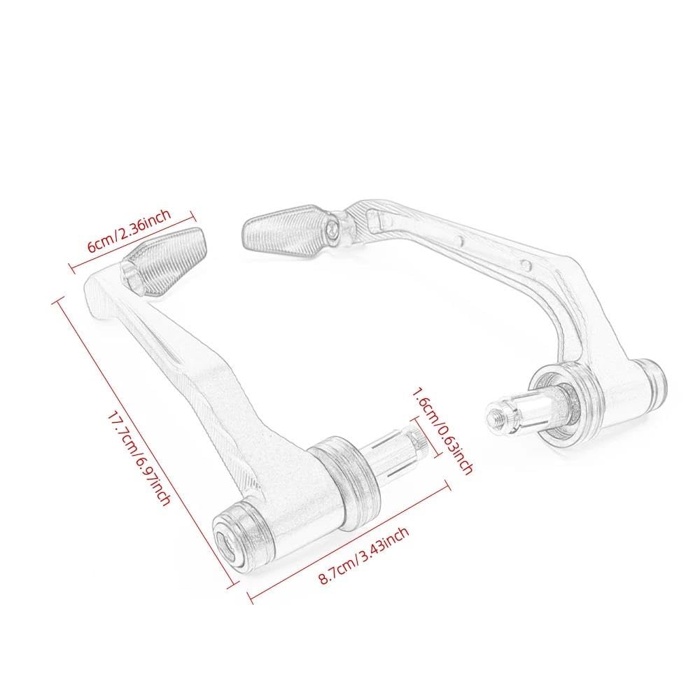 Protectores Manos Moto Protector Universal Palanca Embrague Freno Motocicleta 7/8" 22 Mm Protección Anticaídas Accesorios Modificación(Silver)