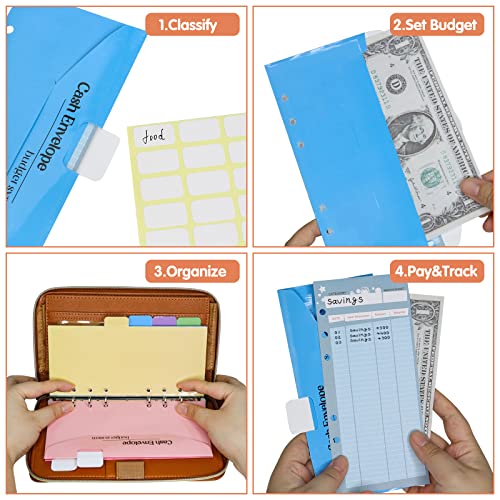 Pendely Cash Envelope Wallet - Budget Wallet With Cash Envelopes,All In One Money Wallet Organizer For Women Cash Budgeting With Monthly Budget Cards & Yearly Budget Planner Sheet Rfid Blocking(Brown) #TOP2