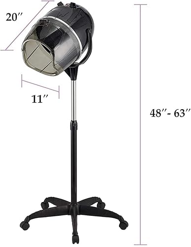 Miniatura 3 de Secador de pelo profesional con capucha para salón, 1000 W, altura ajustable, capó de pelo para salónhogar