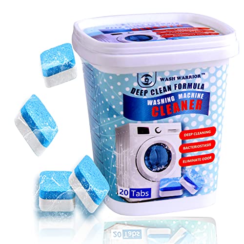 Wash Warrior Washing Machine Cleaner, Washer Machine Cleaner, Wash Warrior Washing Machine Deep Cleaning Tablets, for All Machines Including He, Freshen Your Washing Machine (1 Packs/20 Tablets)