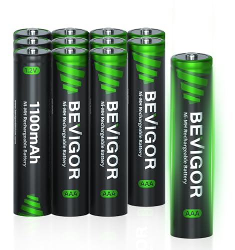 BEVIGOR AAA Rechargeable Batteries 1100mAh 12 Pack