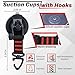 ecocstm 4 PCS Heavy Duty Suction Cups, Suction Cups with Hooks, Car Camping Accessories, Strong Suction Cups for Car Boat Awning Camping Tent Trap
