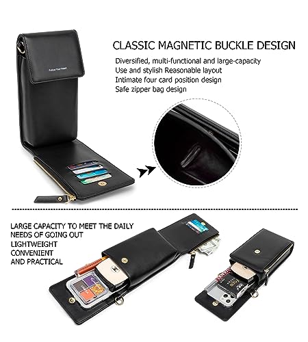 myfrdiay Roomy Pocket Small Crossbody Purse for Women, Flap Mini Shoulder Bag with 4 Credit Slots2