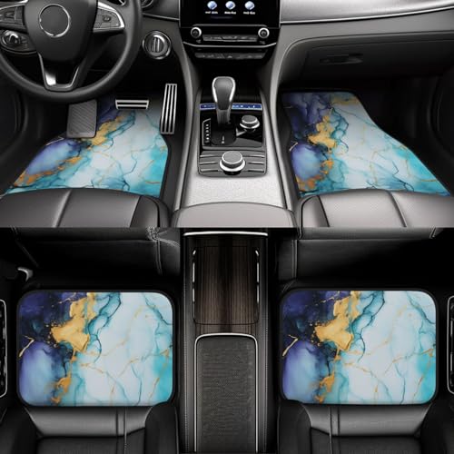Tapis de sol voiture marbre imperméables et antidérapants auto avant arrière