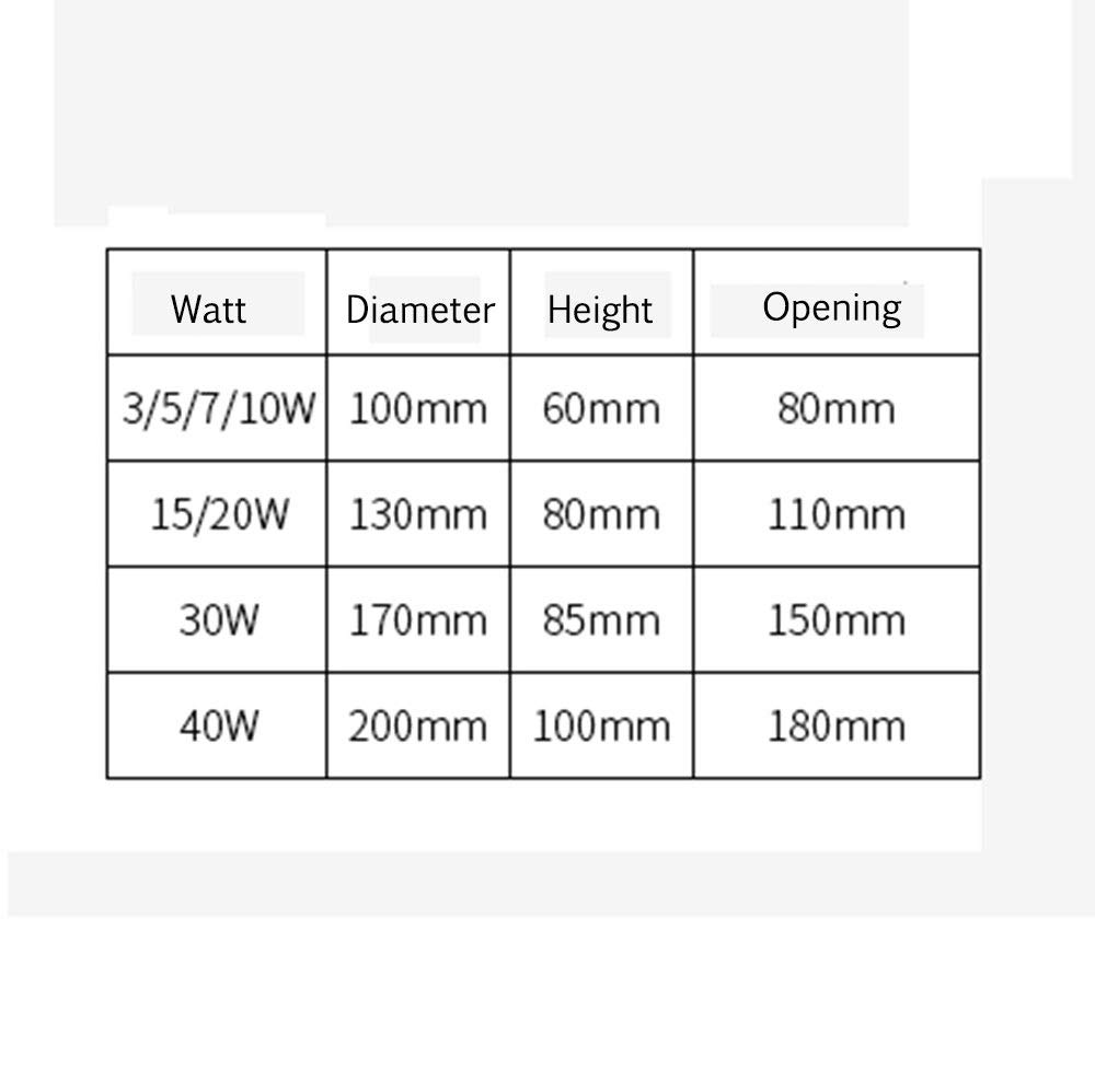 Oświetlenie sufitowe LED, wodoszczelność IP44, 15 W, 3000 K, ciepła biel, do salonu, sypialni, kuchni, korytarza, ściemniane lampy typu downlight