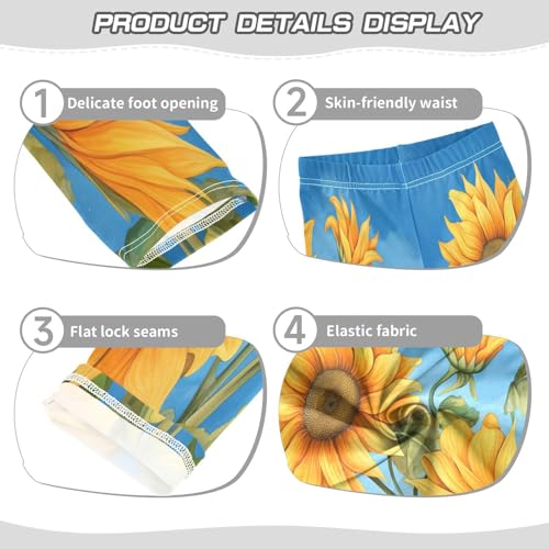 Bolaz Toddler Girls Leggings Printed Yoga Pants Leggings Five Sunflowers for Kids3
