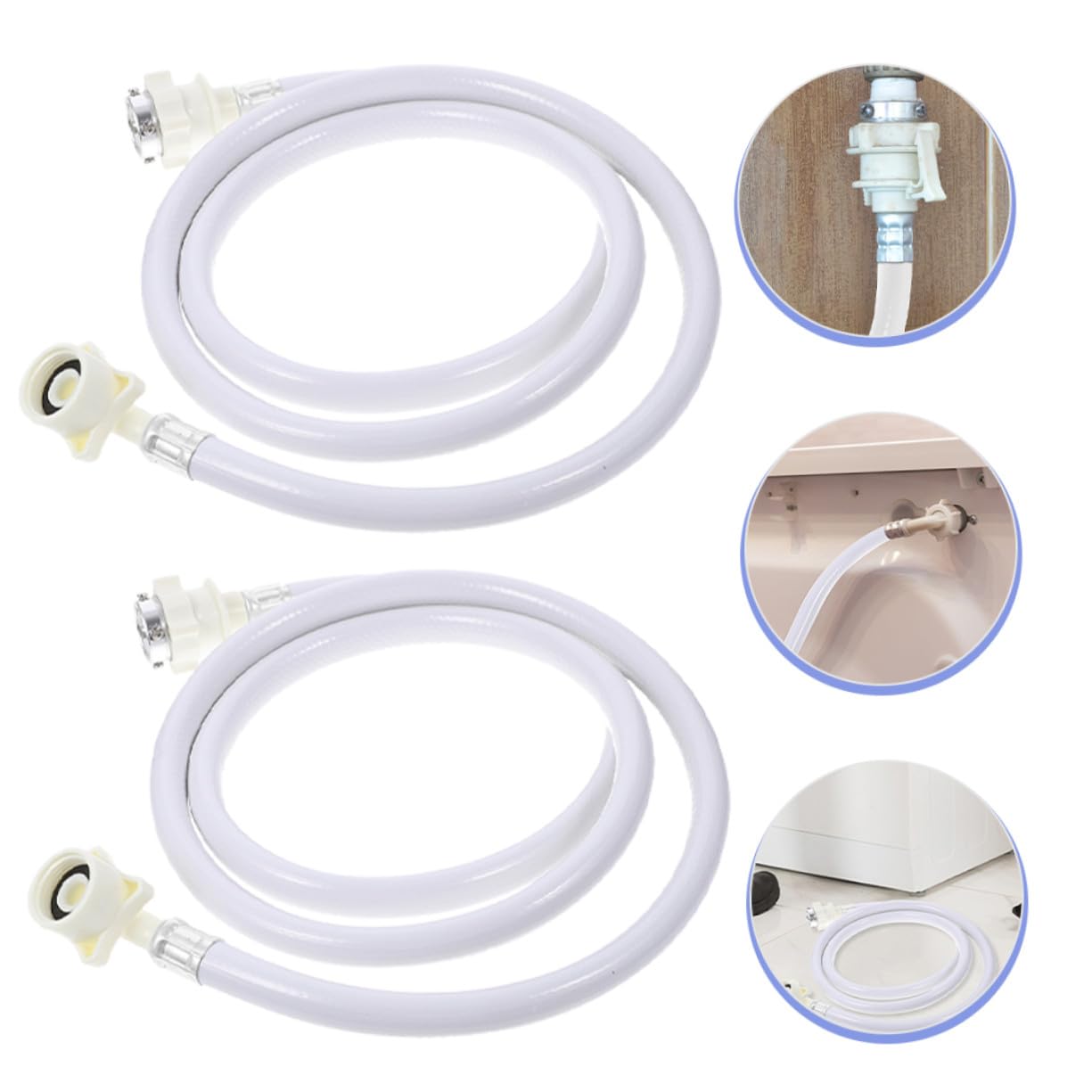 2 pièces Tuyau Dalimentation Machine Laver PVC avec Raccord Acier Inoxydable Flexible et Extension pour Lave Linge Automatique Installation Facile sans Fuite