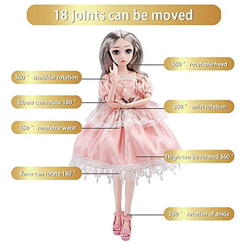 Image of DSR BJD Dolls 50CM Smart Doll Ball Jointed Doll DSR Doll Toys with Music Gift for Girls Best Gift All Festival (50CM) (Light-Pink)