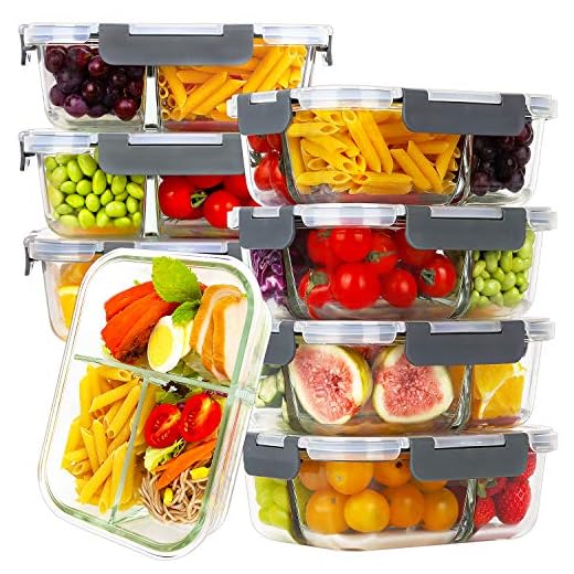 8 Pack Glass Meal Prep Containers