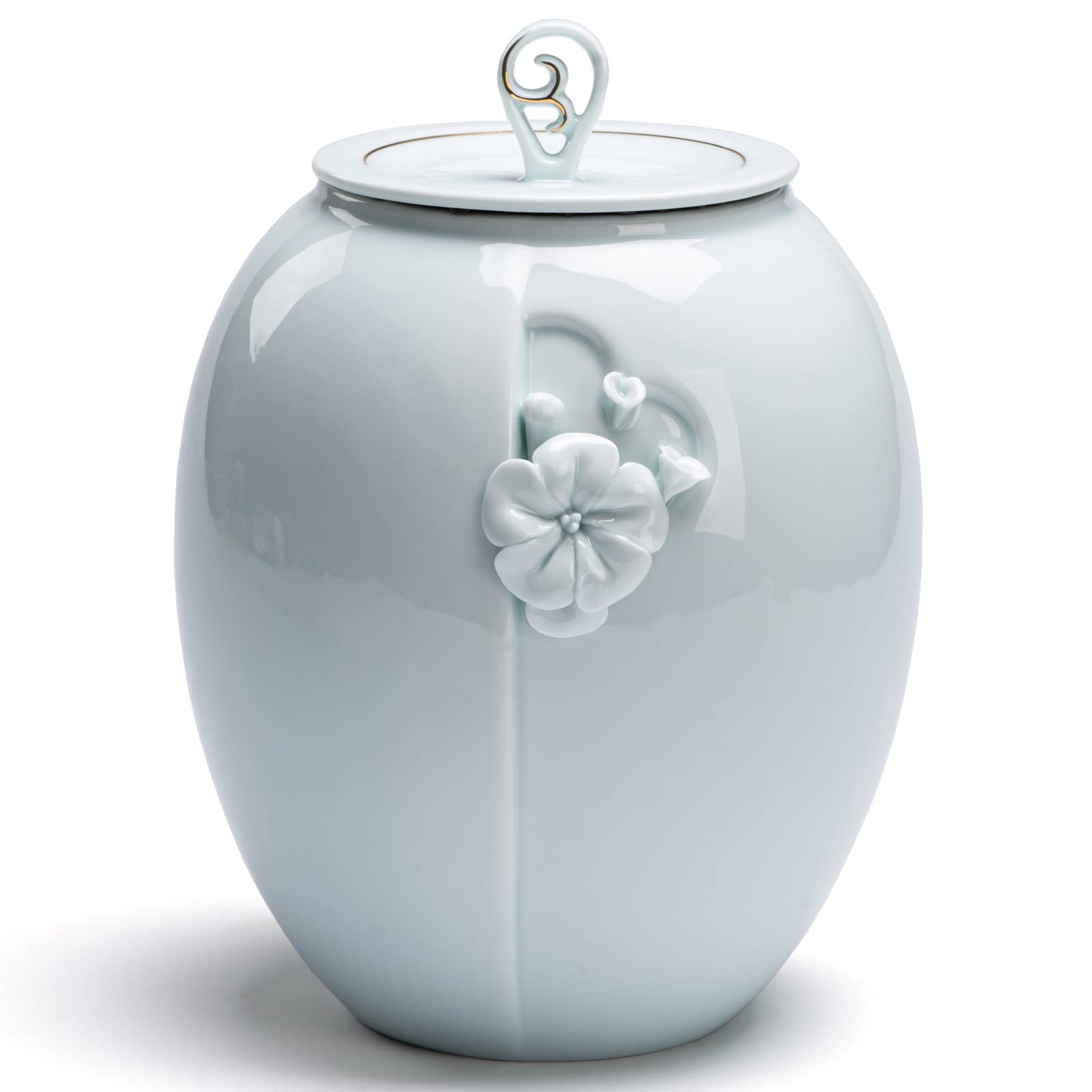 Urna funeraria (grande), 2,4 L, adatta per Umana / Cani fino a 70kg, ceramica, verde