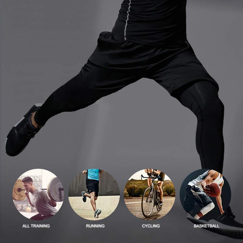 Calzamaglia e Pantaloni Termica Uomo Pantalone Compressione Sportiva Leggins Palestra Morbidi Pantaloni Elastico Fitness Running Calcio Scalda Muscoli Uomo Gambe
