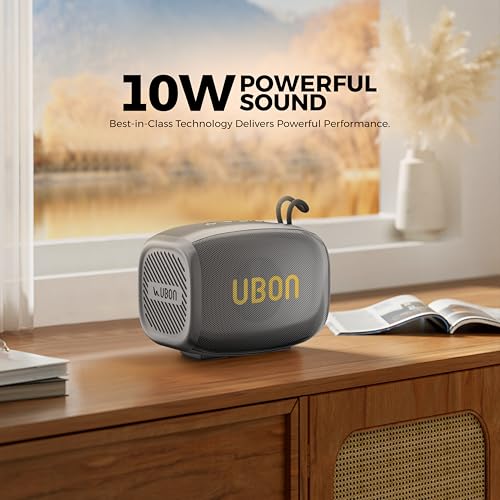 Image of UBON Yodha SP-42, 10 watt Portable Bluetooth Speaker, 10 Hours Long Playtime, RGB Lights, Multiple Connectivity Wireless Party Speaker (Black)