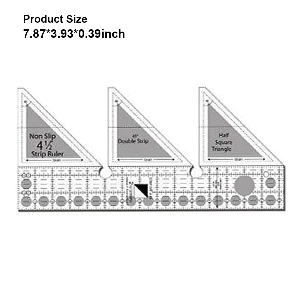 Juego de 5 reglas de costura acrílicas transparentes para patchwork, plantilla de medición, bordado, manualidades, acolchado, diseñadores, 45 grados, 8 pulgadas