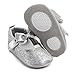 LIDIANO Baby Girls Glitter Sequins Sparkly Bling Bowknot Anti-Slip Mary Jane Flat Crib Shoes & Headband(0-6Months, Silver)