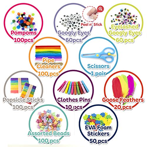 Olly Kids Arts And Crafts Supplies Set- 1000+ Pieces Giftable Craft Box For Kids: Diy Craft Supplies For Toddlers, School Project, And Homeschool #TOP1