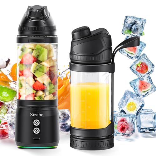 Portable Blender for Shakes and Smoothies,Sizabo Personal Size High Speed Blender,24 oz USB C...