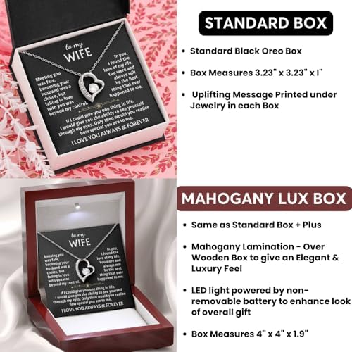 romantic christmas gifts for wife Forever Love necklace close up