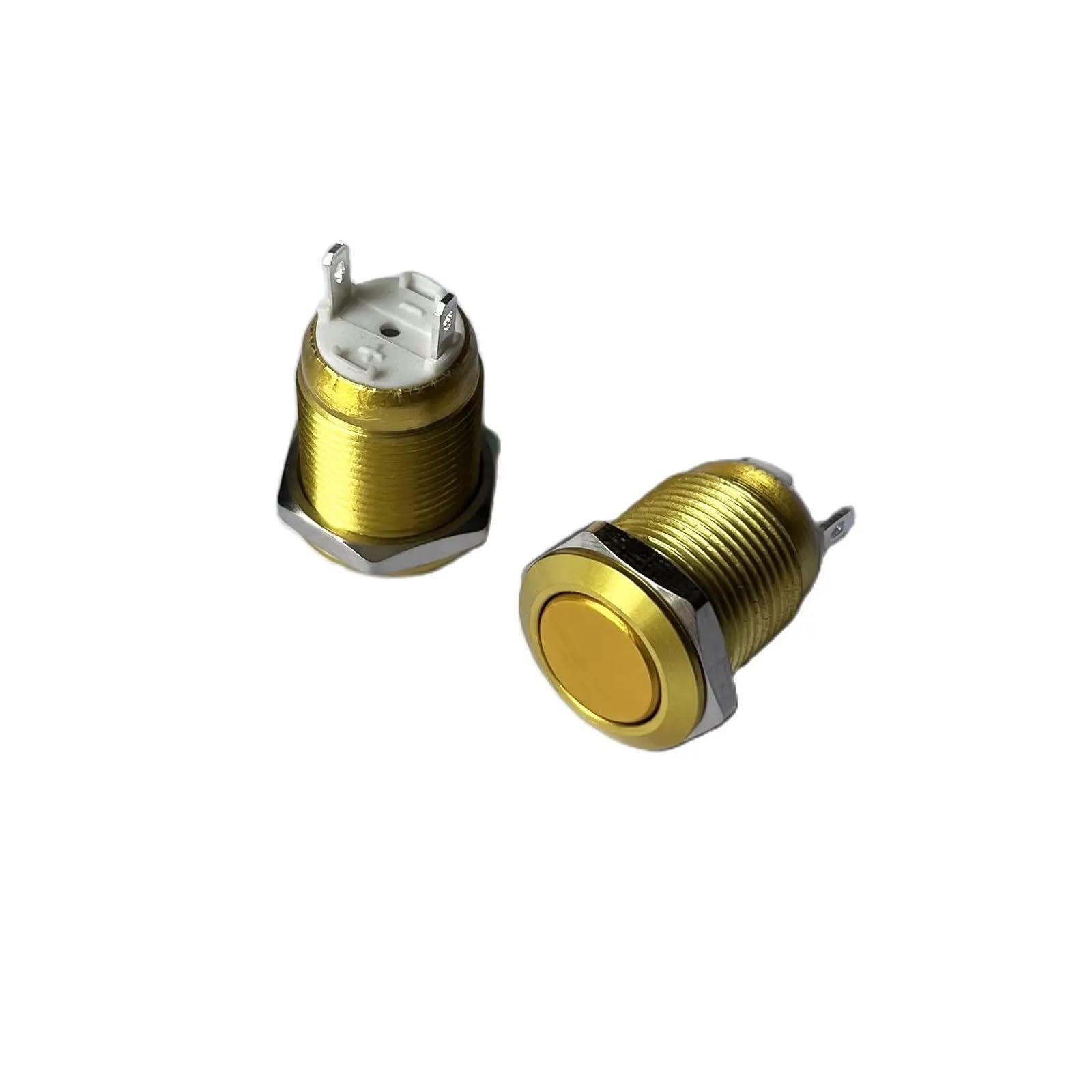 Interrupteur bouton-poussoir 12mm métal momentané pour klaxon moto et démarrage électrique 12V