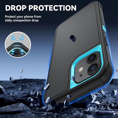 Image of SunStory Compatible with iPhone 11 Case with HD Screen Protector, 3-Layer Heavy Duty Full-Body Cover,3 in 1 Hybrid Protective Case for iPhone 11 6.1 inch,BlackSkyBlue