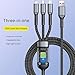 Multi Charging Cable 4FT,100W Fast Charging Cable,3 in 1 USB Charging Cable for Multiple Devices,Braided Universal Phone Charger Cord with Type-C,Micro USB,IP Port for iPhone16/15/14/Androids Phones