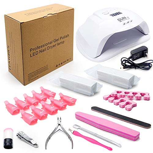 UV Led Nail Lamp 72W Gel Nail Light Curing Lamp Nail Dryer UV Light for Gel Nails with 4 Timer Setting,Sensor Gel Manicure Kit of 10Pcs