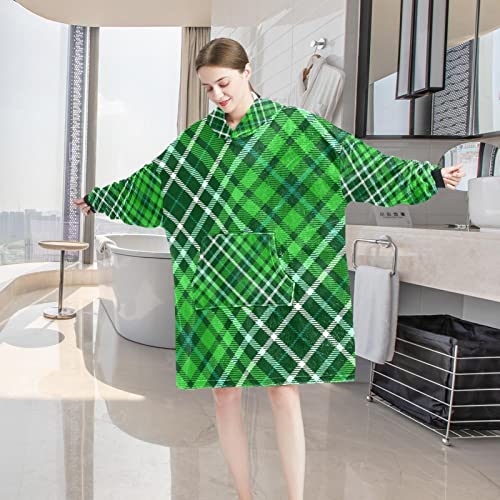 Sweat à capuche surdimensionné écossais vert, le cadeau idéal pour l'hiver - 8