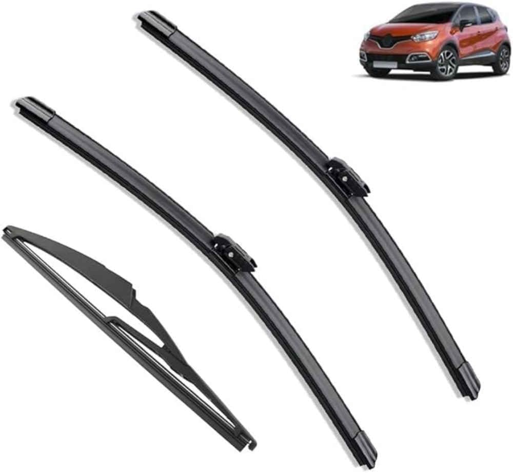NYSLDSCO Premium Exact Fit Windscreen Wiper Blades for Renault Captur Kaptur 2016-2019 2020 26 "16" 12" Durable Natural Rubber Easy Fit for a Quiet and Streak Free Wipe