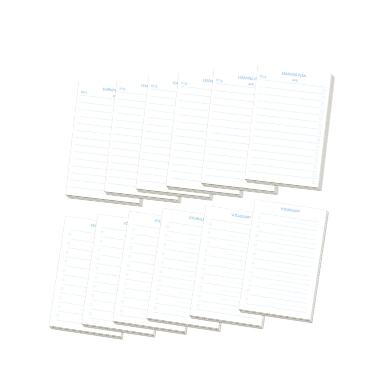Lurrose 4 Stück 12 Planungsvokabularbuch Notizbücher schreibhefte memoboard nootbook the Notebook Buch praktische Notizblöcke Seitenreiter tragbare Notizblöcke Planungsunterlagen Papier