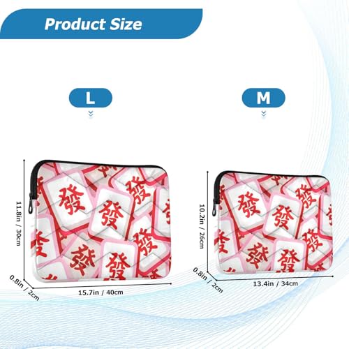 Funda para portátil 13-14 pulgadas rosa Mahjong miniatura 3