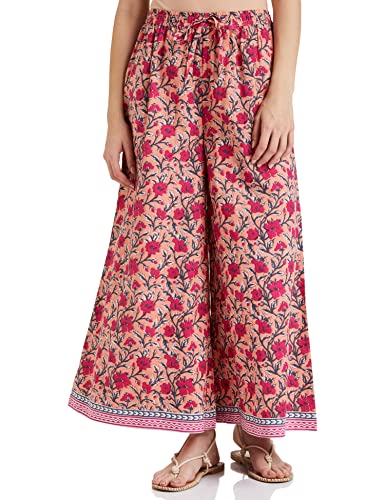Image of Amazon Brand - Myx Women's High Rise Cotton Relaxed Fit Palazzo (Available in Plus Sizes)