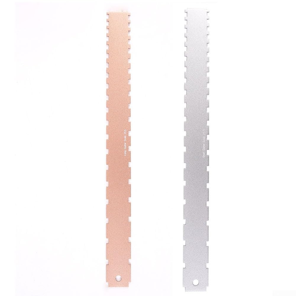 SPORTARC Règle de mesure du manche de guitare, manche de guitare crantée à bord droit pour frettes de guitare, outil de luthier de guitare (argenté), 1401328753