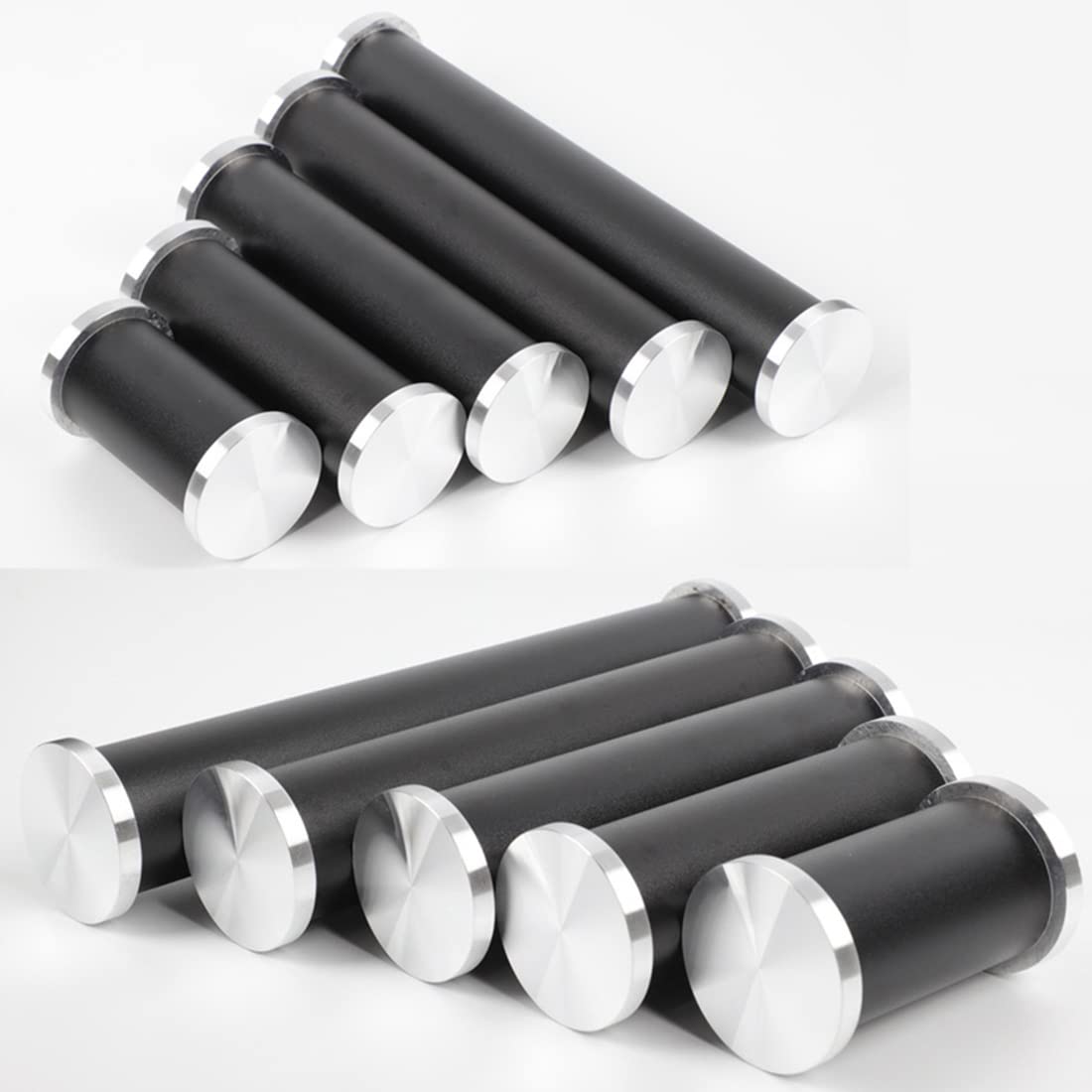 Patas de aluminio ajustables para muebles, paquete de 4 patas de 30 cm, para mesa central y armario, no requiere perforación, patas de soporte de metal para muebles de baño y hogar, acabado plateado