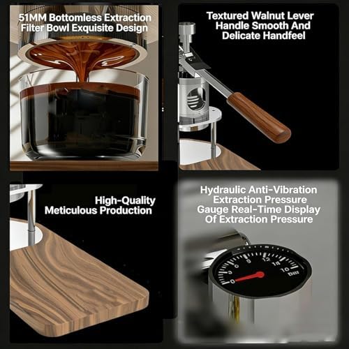 Portable Manual Espresso Machine, Lever Coffee Maker, 1-16 Bar Pressure, Compatible with 51mm/58mm Portafilter, Ideal for Home, Camping & Outdoor Use