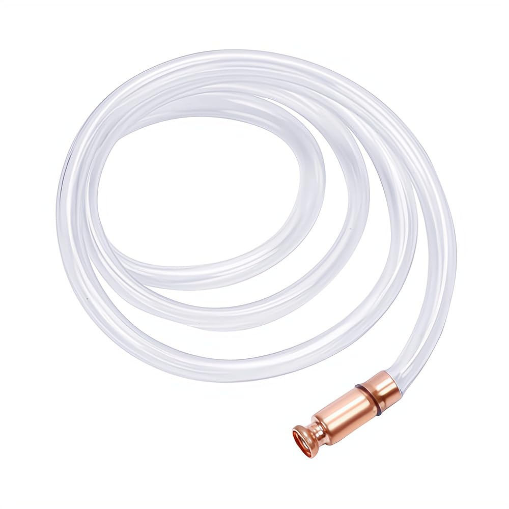 Comimark 1 PCS Shake Siphon Hose Pump-Safety Siphon 6 Foot Hose for Gasoline and More - 1/2" Valve Siphon Pump for Cars, Boats, Mowers - Self Priming Pump Transfers
