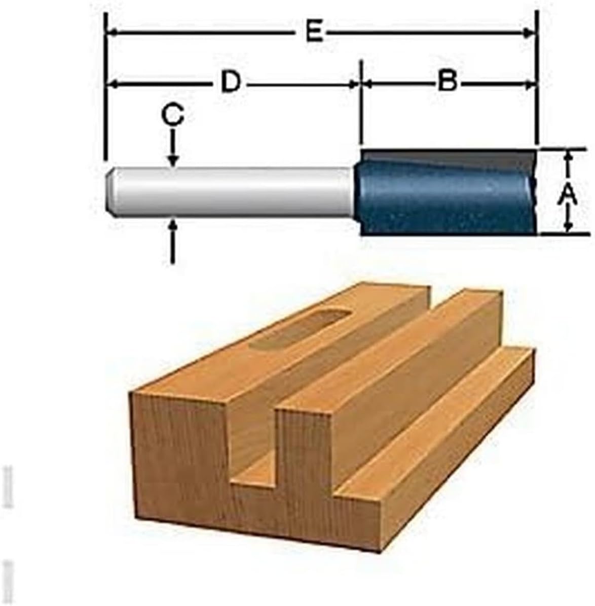 Bosch 85227M 1/2 In. x 1 In. Carbide Tipped 2-Flute Straight Bit